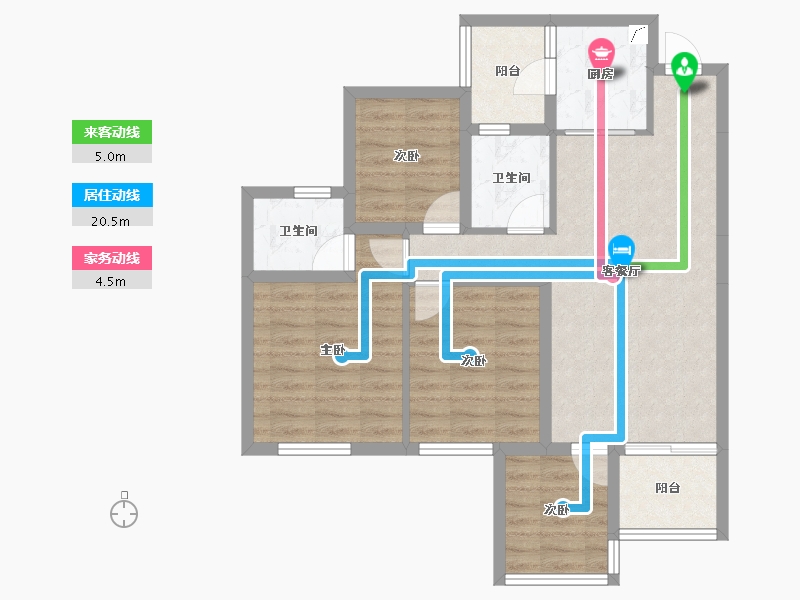 四川省-宜宾市-​鸿通大学府-80.83-户型库-动静线