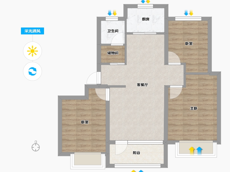 山东省-聊城市-江北水镇-67.06-户型库-采光通风