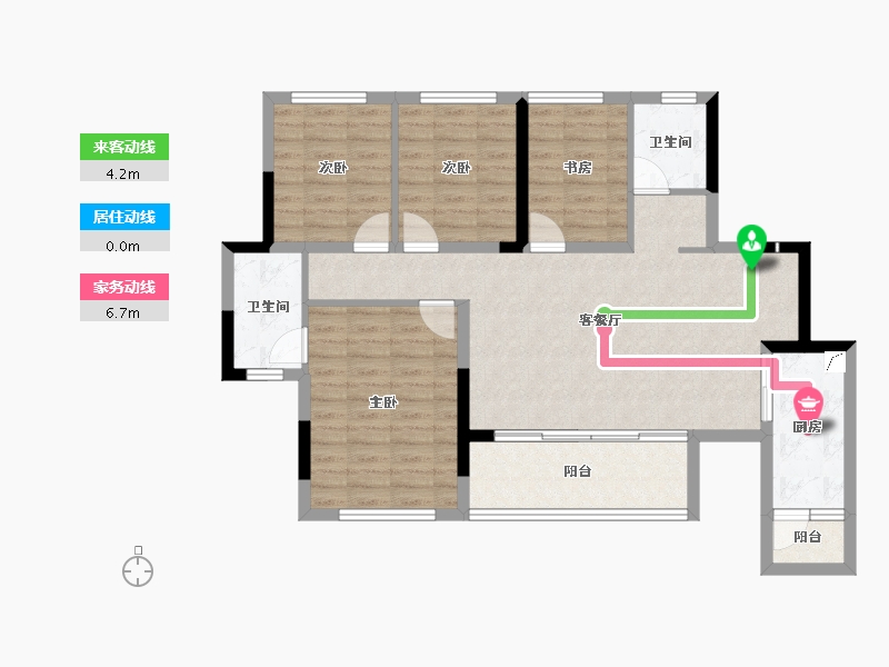 四川省-宜宾市-宜宾金科城-93.61-户型库-动静线