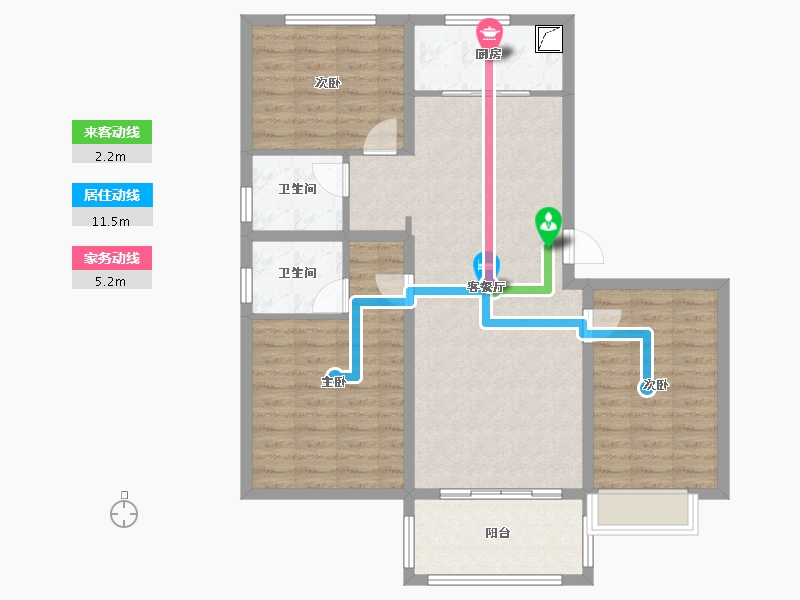 山西省-临汾市-汾河上园-97.14-户型库-动静线