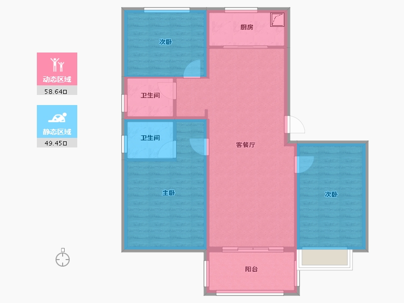 山西省-临汾市-汾河上园-97.14-户型库-动静分区