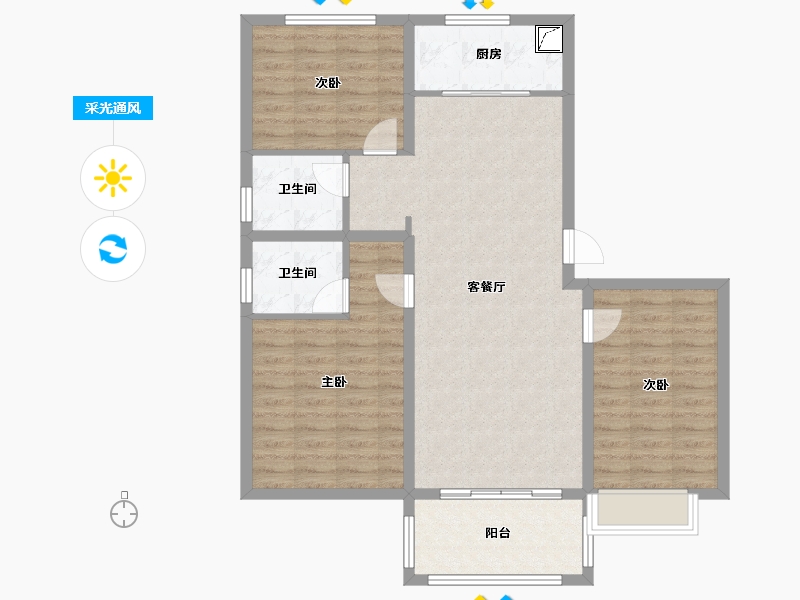 山西省-临汾市-汾河上园-97.14-户型库-采光通风