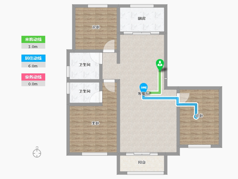 山东省-淄博市-城南壹号-107.21-户型库-动静线