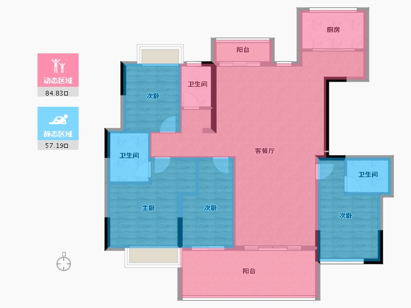 江西省-宜春市-明珠前湖院子-128.84-户型库-动静分区