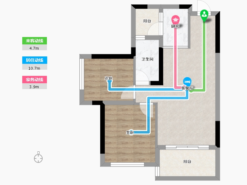 四川省-内江市-隆城锦翠三期博苑-54.82-户型库-动静线