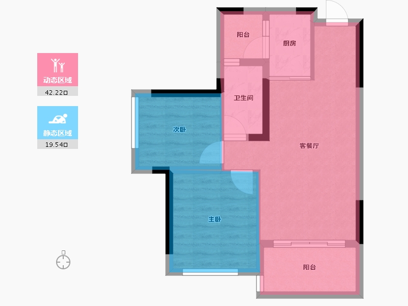 四川省-内江市-隆城锦翠三期博苑-54.82-户型库-动静分区