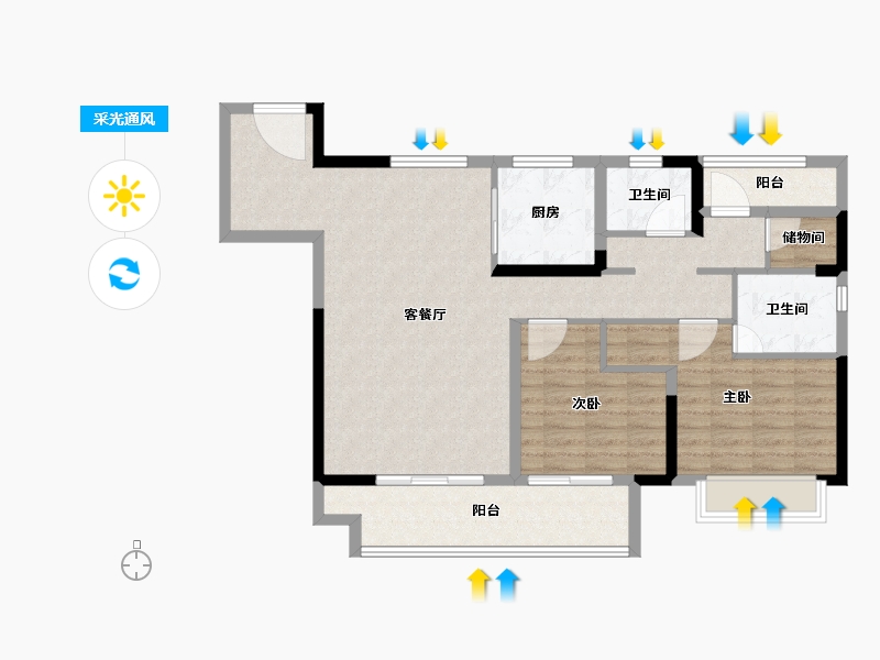 江苏省-盐城市-昕悦府-94.41-户型库-采光通风