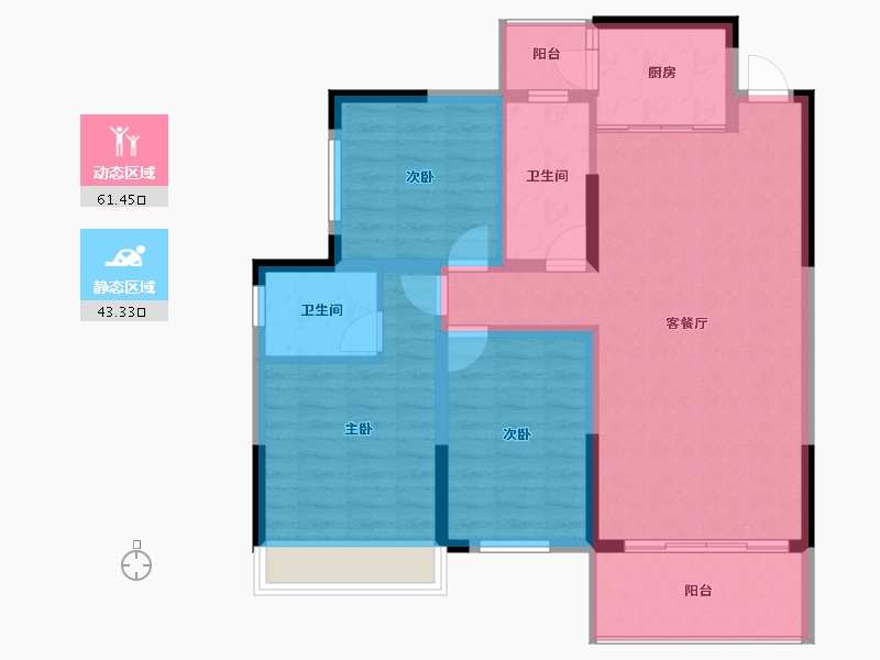 湖南省-张家界市-​澧水嘉园景城-94.50-户型库-动静分区