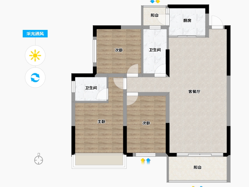 湖南省-张家界市-​澧水嘉园景城-94.50-户型库-采光通风