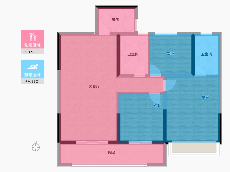 青海省-西宁市-熙龙湾-92.22-户型库-动静分区