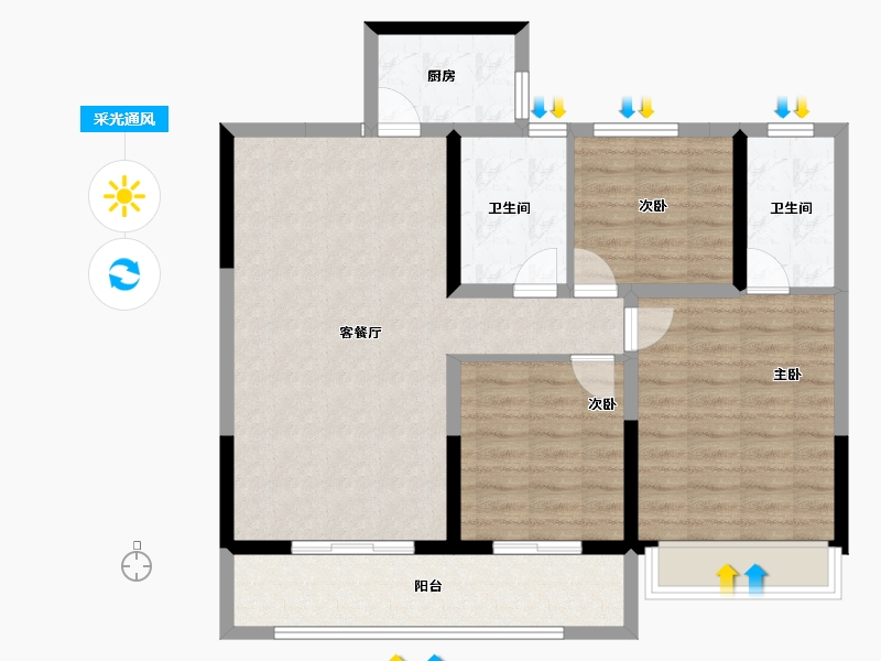 青海省-西宁市-熙龙湾-92.22-户型库-采光通风