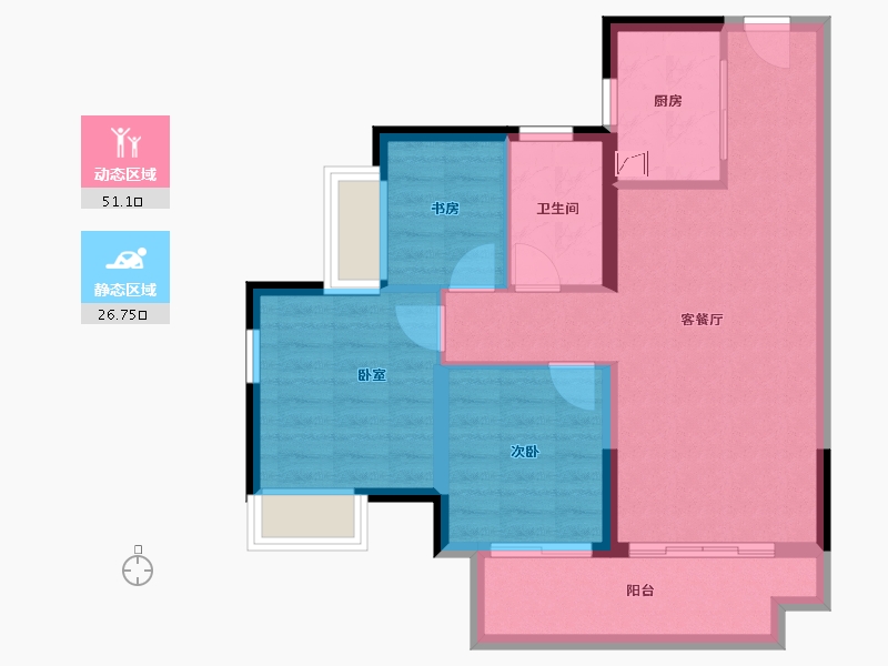 广东省-江门市-融创御府-69.51-户型库-动静分区