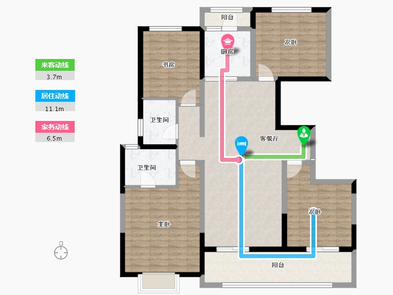 青海省-西宁市-熙龙湾-121.60-户型库-动静线