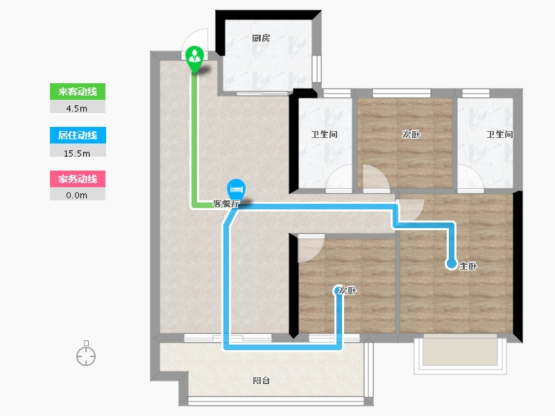 福建省-三明市-碧桂园壹号院-71.20-户型库-动静线