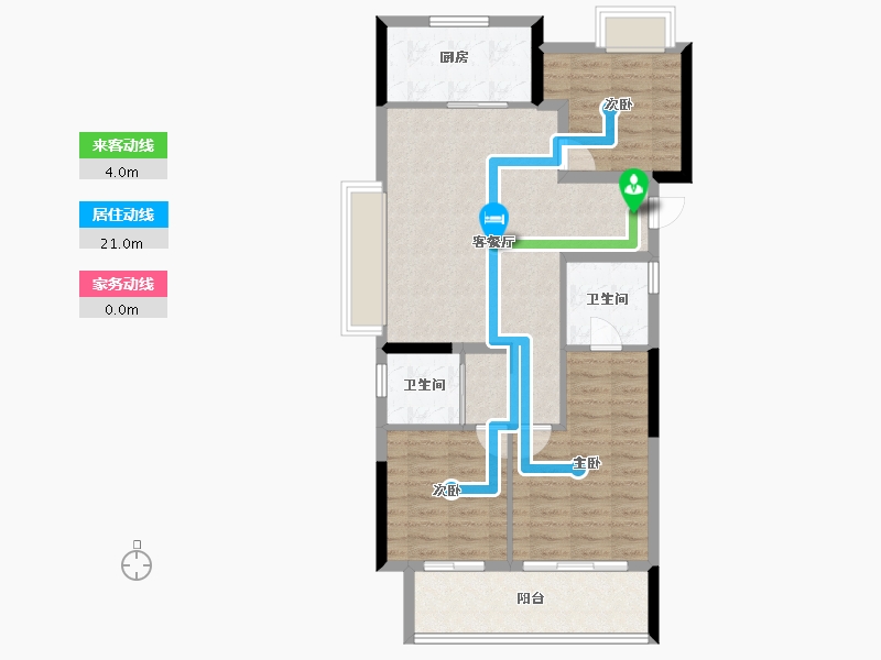 福建省-三明市-碧桂园岚溪源著-84.00-户型库-动静线