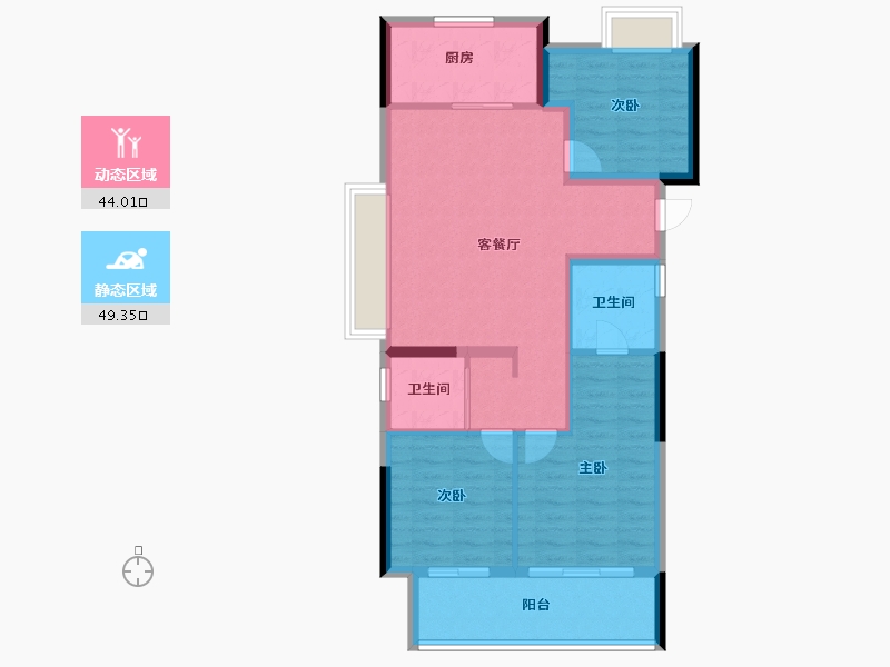 福建省-三明市-碧桂园岚溪源著-84.00-户型库-动静分区