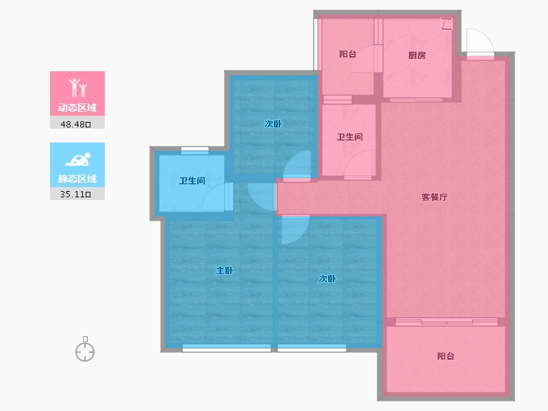 四川省-宜宾市-​鸿通大学府-74.01-户型库-动静分区