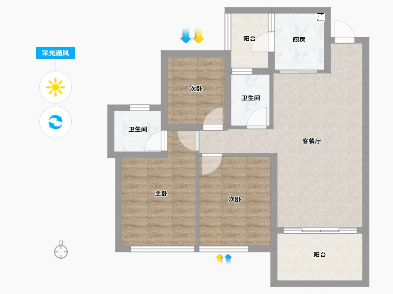 四川省-宜宾市-​鸿通大学府-74.01-户型库-采光通风