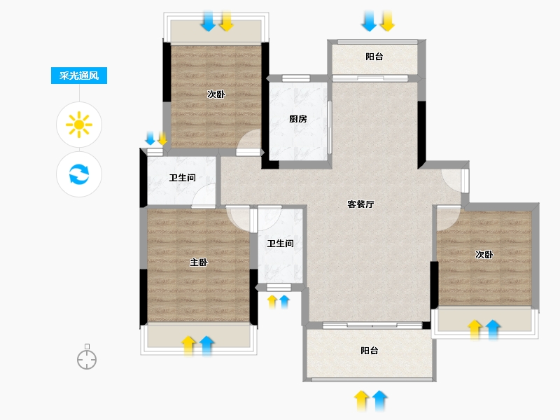 湖南省-张家界市-​澧水嘉园景城-89.95-户型库-采光通风