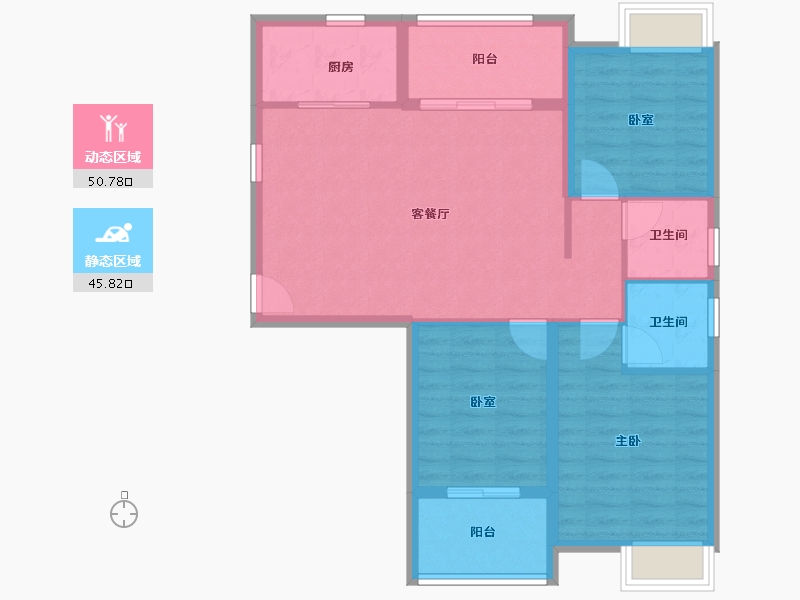 福建省-三明市-瑞泉景苑-87.20-户型库-动静分区