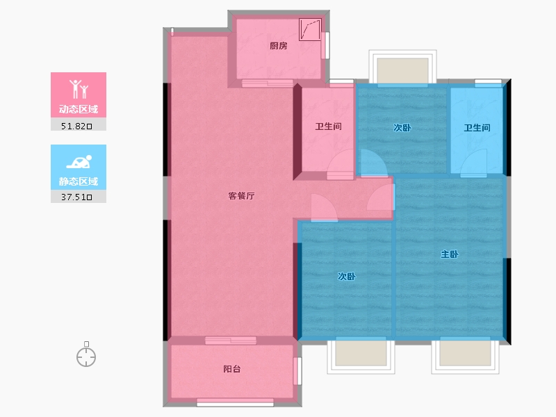 湖北省-宜昌市-公园壹号-89.00-户型库-动静分区