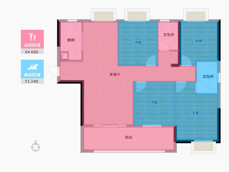 福建省-三明市-金澜湾三期-105.01-户型库-动静分区