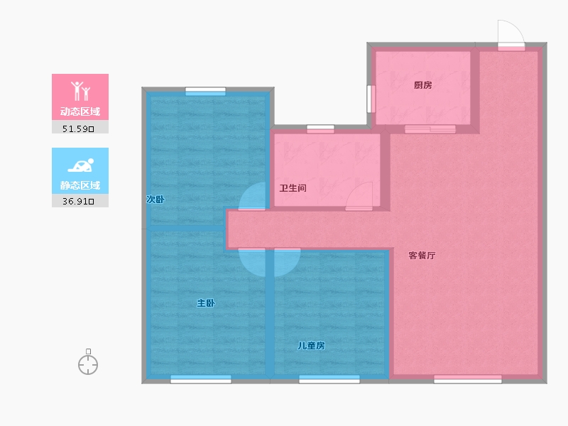 内蒙古自治区-赤峰市-中梁恒基星海明珠-79.20-户型库-动静分区