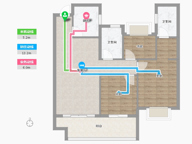 福建省-三明市-瑞泉景苑-80.00-户型库-动静线