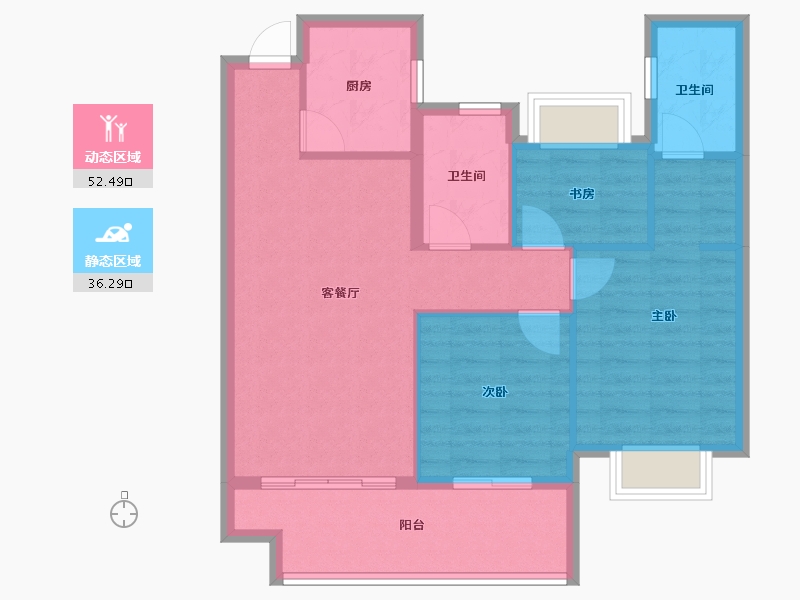 福建省-三明市-瑞泉景苑-80.00-户型库-动静分区