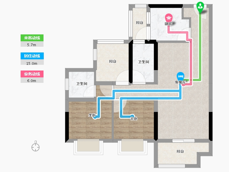 广东省-江门市-合生·云山帝景-69.93-户型库-动静线