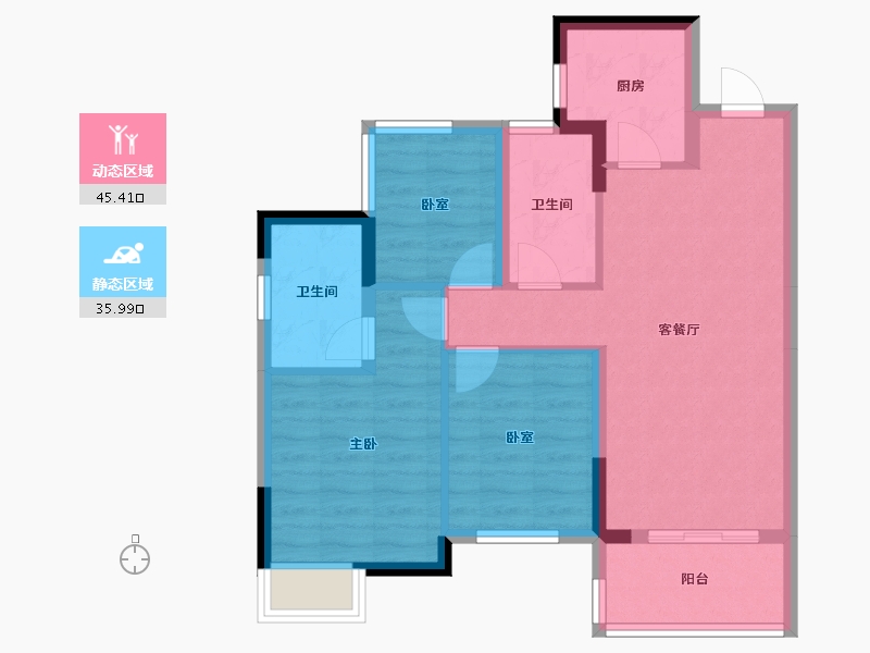 广西壮族自治区-柳州市-华润静兰湾-72.28-户型库-动静分区