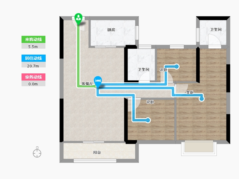 湖南省-郴州市-郴州碧桂园永兴府-88.59-户型库-动静线