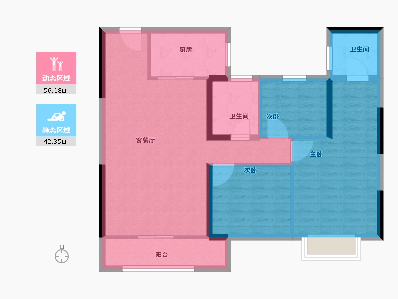 湖南省-郴州市-郴州碧桂园永兴府-88.59-户型库-动静分区