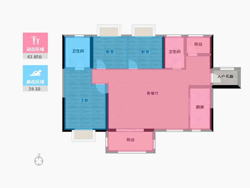 湖南省-郴州市-泊富君庭-95.52-户型库-动静分区