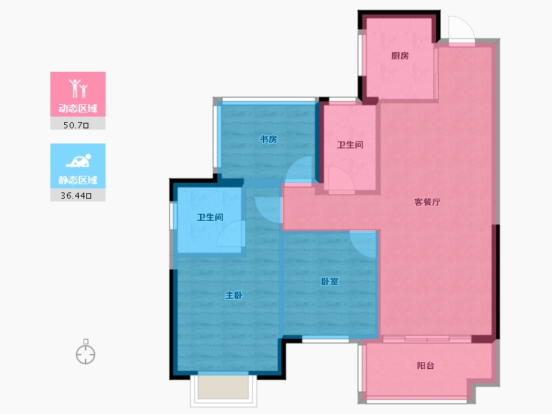 广西壮族自治区-柳州市-奥园瀚德紫荆花城-78.40-户型库-动静分区