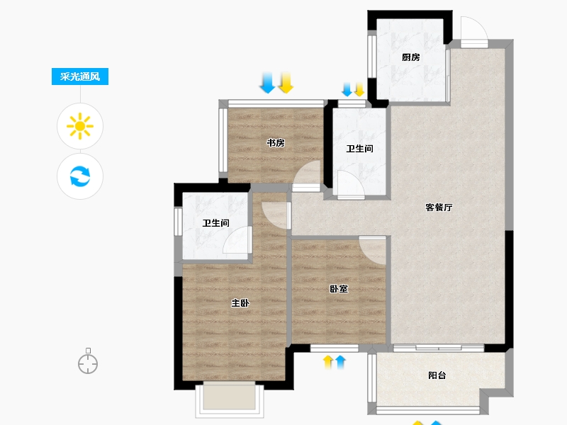 广西壮族自治区-柳州市-奥园瀚德紫荆花城-78.40-户型库-采光通风