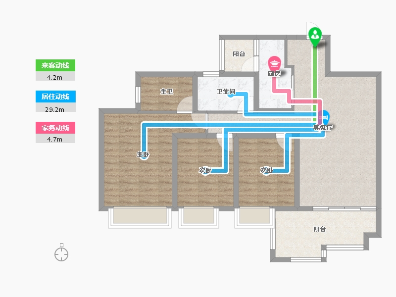 四川省-成都市-蓝光观岭雍锦半岛-94.70-户型库-动静线