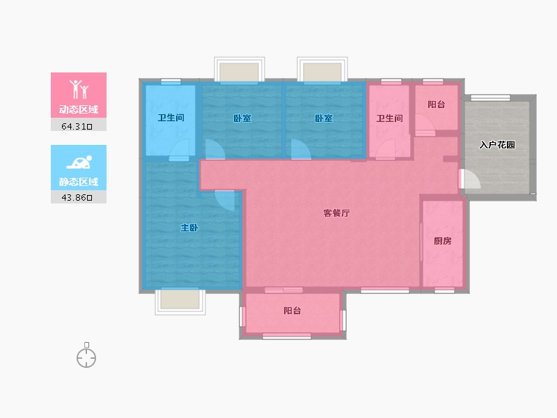 湖南省-郴州市-泊富君庭-106.63-户型库-动静分区