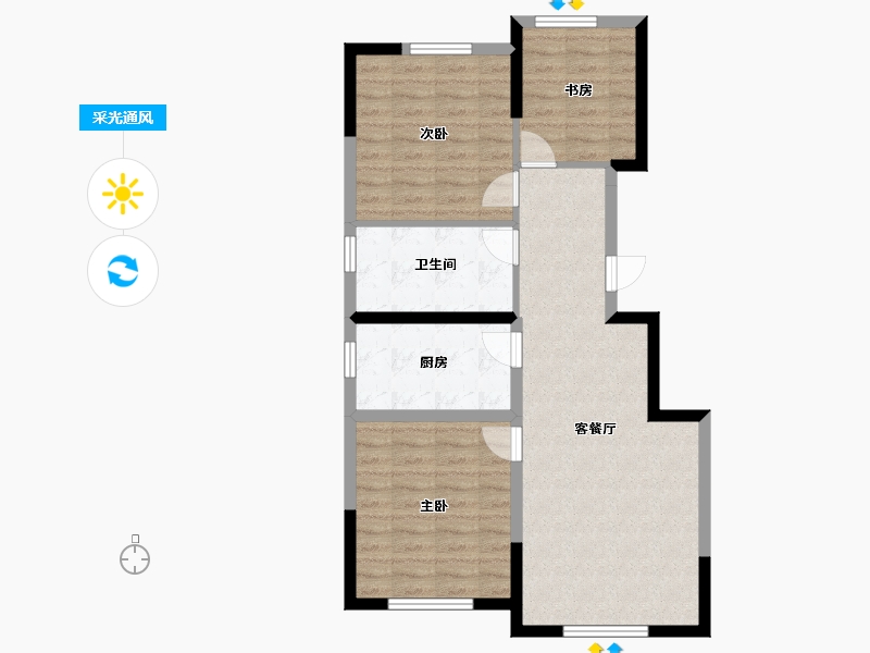 内蒙古自治区-赤峰市-盛景嘉苑-79.89-户型库-采光通风