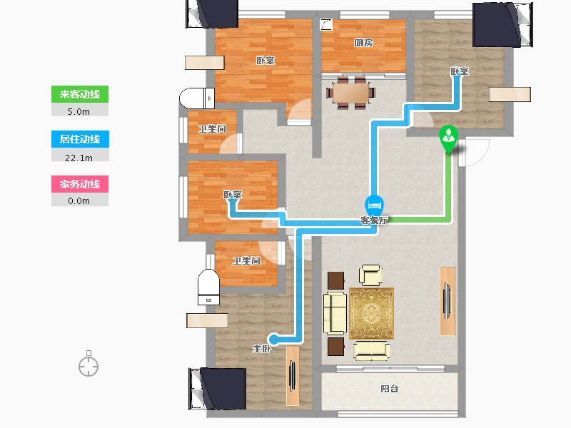 甘肃省-庆阳市-澳恺华府-126.92-户型库-动静线