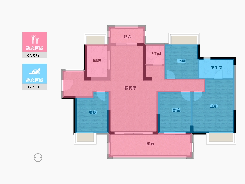 广东省-惠州市-深业西湖三里-103.20-户型库-动静分区