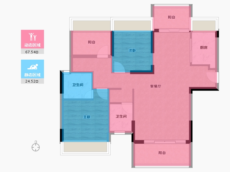 广东省-江门市-东方御璟苑-82.37-户型库-动静分区