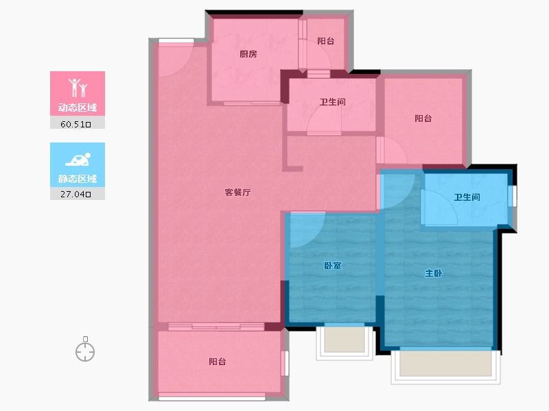 广东省-惠州市-深业西湖三里-77.61-户型库-动静分区