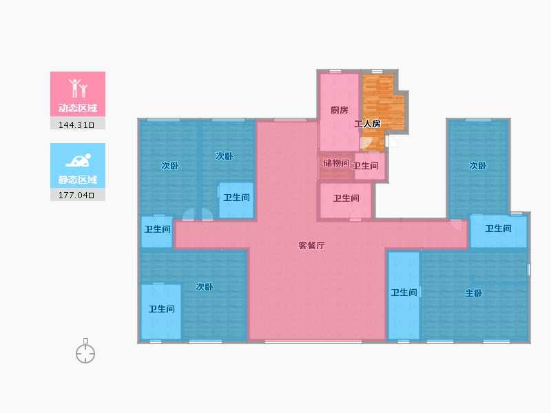 内蒙古自治区-赤峰市-盛世国风府-305.60-户型库-动静分区