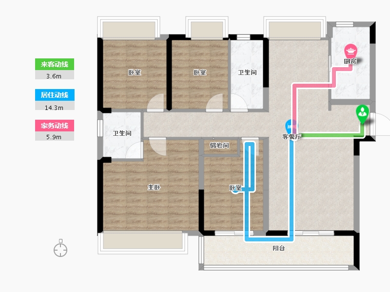 湖南省-湘潭市-湘江富力城-111.95-户型库-动静线