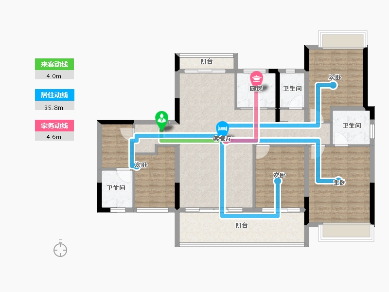 江西省-宜春市-明珠前湖院子-125.57-户型库-动静线