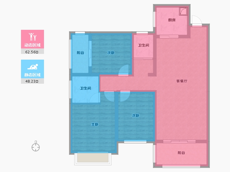 湖南省-邵阳市-伟业滨江时代城-100.00-户型库-动静分区