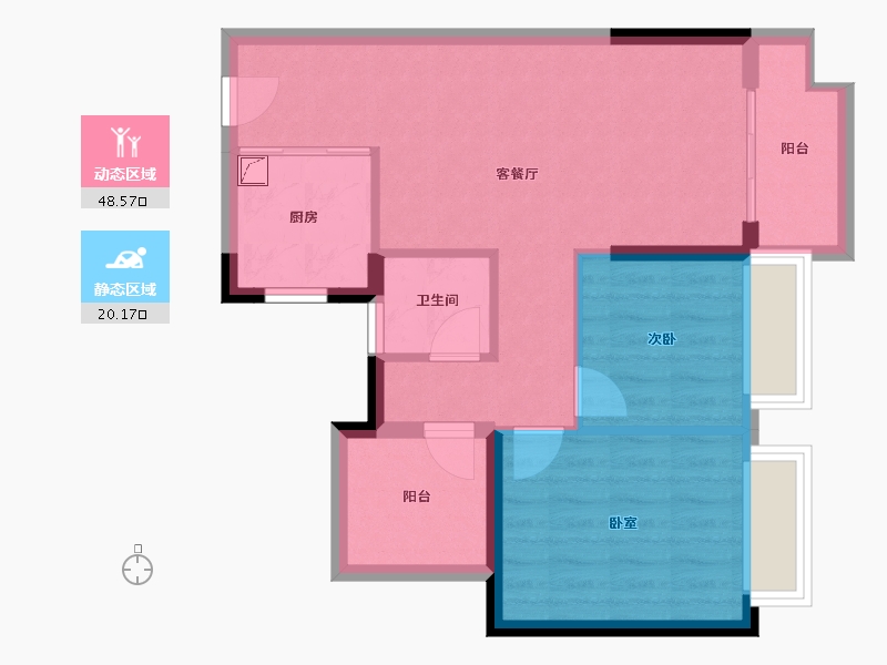 广东省-江门市-融创御府-61.13-户型库-动静分区