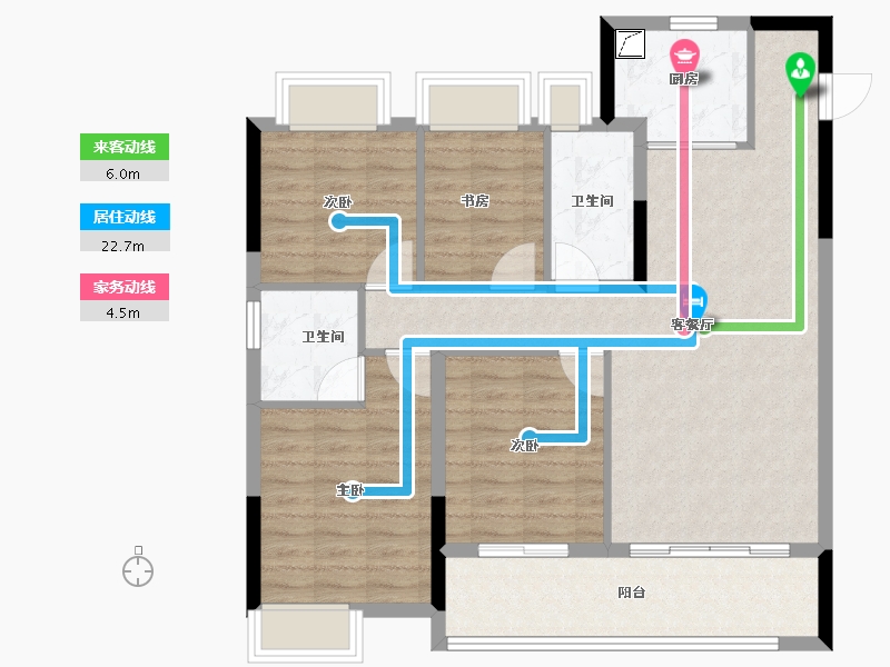 福建省-三明市-碧桂园岚溪源著-96.00-户型库-动静线