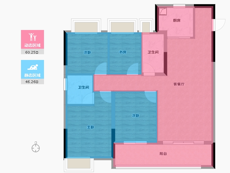 福建省-三明市-碧桂园岚溪源著-96.00-户型库-动静分区